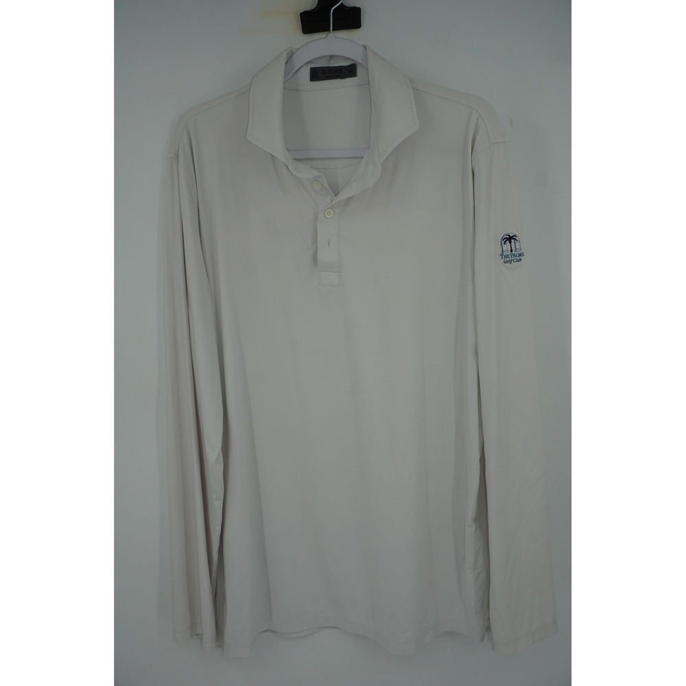 G/FORE Polo Shirt White Long Sleeve Golf The Palms Golf Club Logo Men's XL